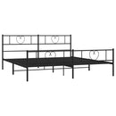sengeramme med sengegavl og fodgærde 200x200 cm metal sort