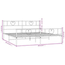 sengeramme med sengegavl og fodgærde 200x200 cm metal sort