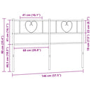 udskiftningsgavl 140 cm metal sort