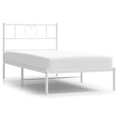 sengeramme med sengegavl 100x190 cm metal hvid