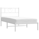 sengeramme med sengegavl 100x190 cm metal hvid
