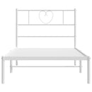 sengeramme med sengegavl 100x190 cm metal hvid