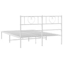 sengeramme med sengegavl 150x200 cm metal hvid