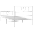sengeramme med sengegavl og fodgærde 75x190 cm metal hvid