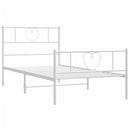 sengeramme med sengegavl og fodgærde 90x200 cm metal hvid