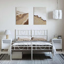 sengeramme med sengegavl og fodgærde 150x200 cm metal hvid