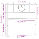 udskiftningsgavl 75 cm metal hvid