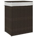 vasketøjskurv med låg 46x33x60 cm polyrattan mørkebrun