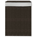 vasketøjskurv med låg 46x33x60 cm polyrattan mørkebrun