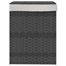 vasketøjskurv med låg 46x33x60 cm polyrattan grå