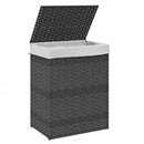 vasketøjskurv med låg 46x33x60 cm polyrattan grå