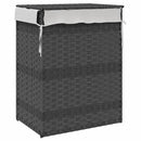 vasketøjskurv med låg 46x33x60 cm polyrattan grå