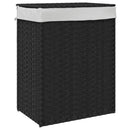 vasketøjskurv med låg 46x33x60 cm polyrattan sort