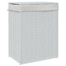 vasketøjskurv med låg 46x33x60 cm polyrattan hvid