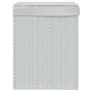vasketøjskurv med låg 46x33x60 cm polyrattan hvid