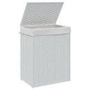 vasketøjskurv med låg 46x33x60 cm polyrattan hvid