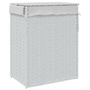 vasketøjskurv med låg 46x33x60 cm polyrattan hvid