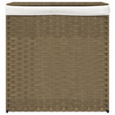 vasketøjskurv med 2 sektioner 53x35x57 cm polyrattan