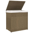 vasketøjskurv med 2 sektioner 53x35x57 cm polyrattan