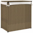 vasketøjskurv med 2 sektioner 53x35x57 cm polyrattan