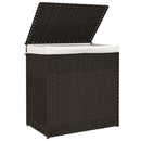 vasketøjskurv med 2 sektioner 53x35x57 cm polyrattan mørkebrun