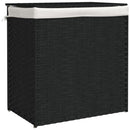 vasketøjskurv med 2 sektioner 53x35x57 cm polyrattan sort
