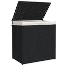 vasketøjskurv med 2 sektioner 53x35x57 cm polyrattan sort