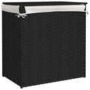 vasketøjskurv med 2 sektioner 53x35x57 cm polyrattan sort