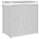 vasketøjskurv med 2 sektioner 53x35x57 cm polyrattan hvid