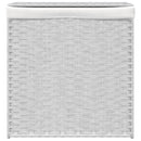 vasketøjskurv med 2 sektioner 53x35x57 cm polyrattan hvid