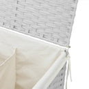 vasketøjskurv med 2 sektioner 53x35x57 cm polyrattan hvid
