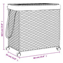vasketøjskurv med hjul 60x35x60,5 cm rattan