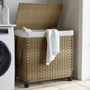 vasketøjskurv med hjul 60x35x60,5 cm rattan