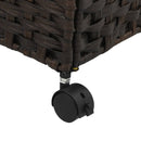 vasketøjskurv med hjul 60x35x60,5 cm rattan mørkebrun