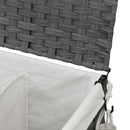 vasketøjskurv med hjul 60x35x60,5 cm rattan grå