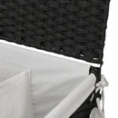 vasketøjskurv med hjul 60x35x60,5 cm rattan sort