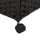 vasketøjskurv med hjul 60x35x60,5 cm rattan sort