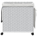 vasketøjskurv med hjul 60x35x60,5 cm rattan hvid