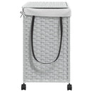 vasketøjskurv med hjul 60x35x60,5 cm rattan hvid