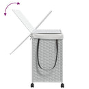 vasketøjskurv med hjul 60x35x60,5 cm rattan hvid