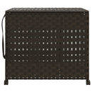 vasketøjskurv med hjul 66x35x60 cm rattan mørkebrun