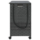 vasketøjskurv med hjul 66x35x60 cm rattan grå