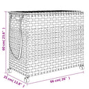 vasketøjskurv med hjul 66x35x60 cm rattan grå