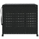vasketøjskurv med hjul 66x35x60 cm rattan sort