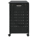 vasketøjskurv med hjul 66x35x60 cm rattan sort