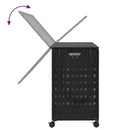 vasketøjskurv med hjul 66x35x60 cm rattan sort