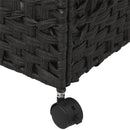 vasketøjskurv med hjul 66x35x60 cm rattan sort