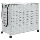 vasketøjskurv med hjul 66x35x60 cm rattan hvid
