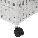 vasketøjskurv med hjul 66x35x60 cm rattan hvid