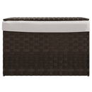 vasketøjskurv med låg 55,5x35x34 cm polyrattan mørkebrun